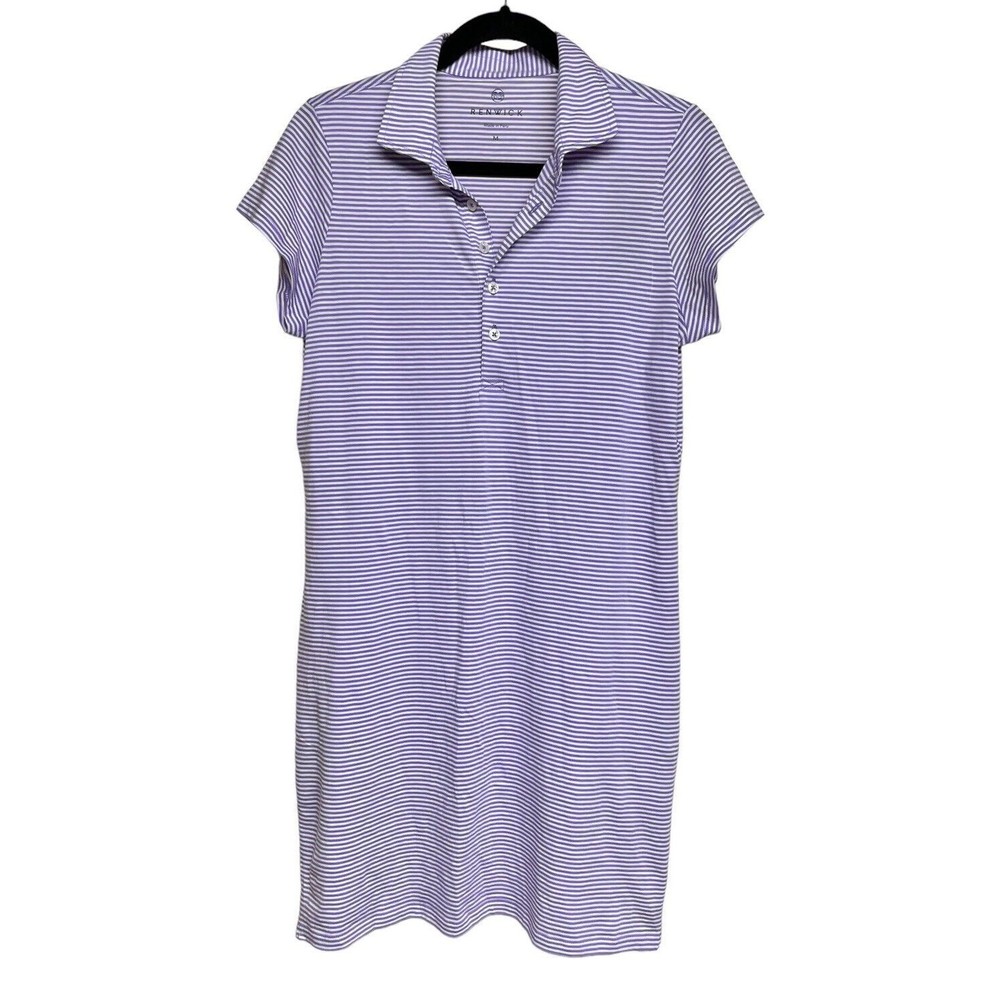 RENWICK POLO DRESS LAVENDER /WHITE‎ STRIPE WOMEN’S SIZE MEDIUM